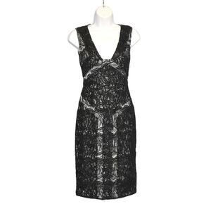 B2 NWT ISABEL GARCIA Black On Nude Sequins Lace Dress Size IT 34 US XS $298